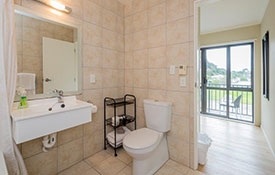 spacious studio unit with fully tiled ensuite bathroom